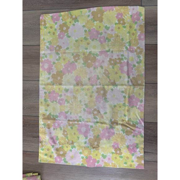 VTG Dan River Dantrel Full Sheet Set 70s Flower Power Hippie Boho Faded - Picture 9 of 16